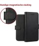 Rosso Deluxe Sony Xperia XZ2 Compact Hoesje Echt Leer Book Case Zwart