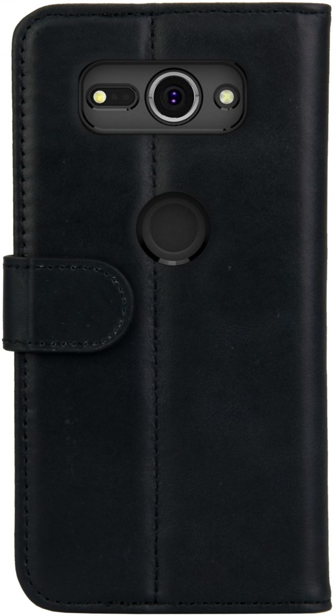 Rosso Deluxe Sony Xperia XZ2 Compact Hoesje Echt Leer Book Case Zwart afbeelding 4