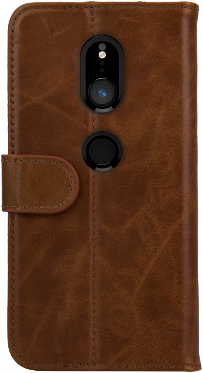 Rosso Deluxe Sony Xperia XZ2 Hoesje Echt Leer Book Case Bruin afbeelding 5