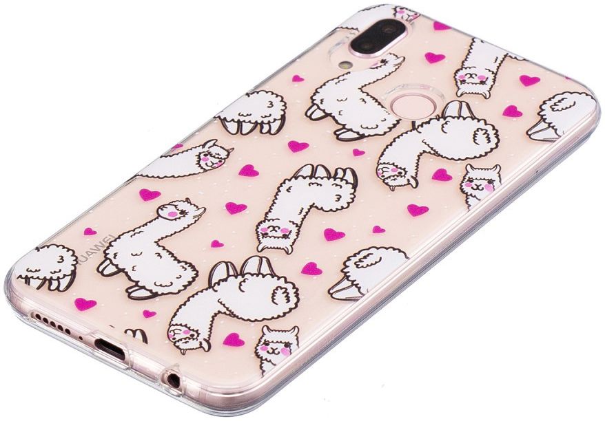 Huawei P20 Lite TPU Back Cover met Alpaca Print afbeelding 2