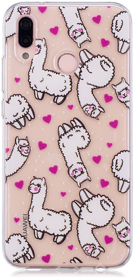 Huawei P20 Lite TPU Back Cover met Alpaca Print afbeelding 4