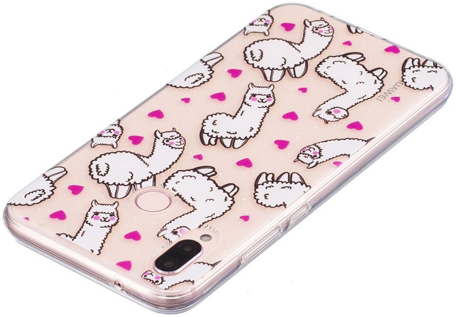 Huawei P20 Lite TPU Back Cover met Alpaca Print afbeelding 5