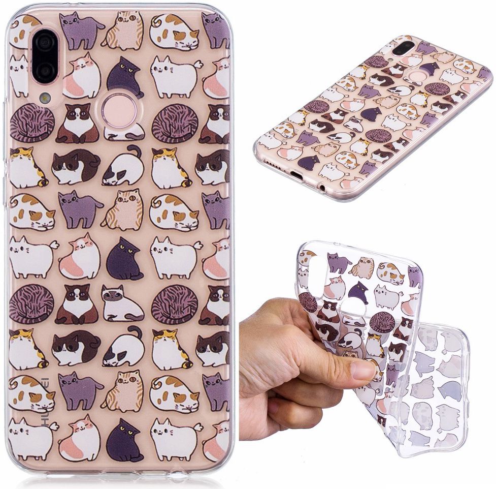 Huawei P20 Lite TPU Back Cover met Katten Print afbeelding 1