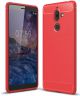 Nokia 7 Plus Geborsteld TPU Hoesje Rood