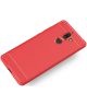 Nokia 7 Plus Geborsteld TPU Hoesje Rood