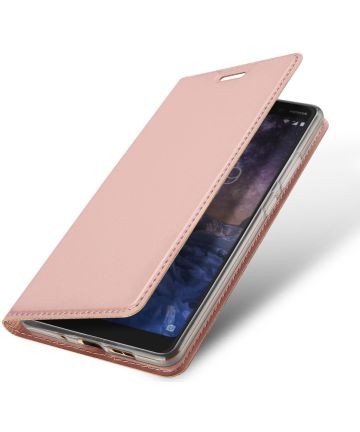Dux Ducis Nokia 7 Plus Premium Bookcase Hoesje Roze Goud Hoesjes