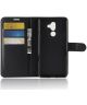 Nokia 7 Plus Lederen Wallet Stand Hoesje Zwart