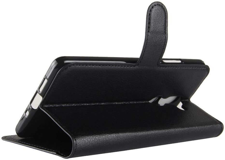 Nokia 7 Plus Lederen Wallet Stand Hoesje Zwart afbeelding 5