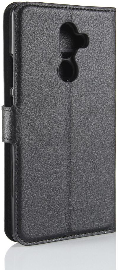 Nokia 7 Plus Lederen Wallet Stand Hoesje Zwart afbeelding 6