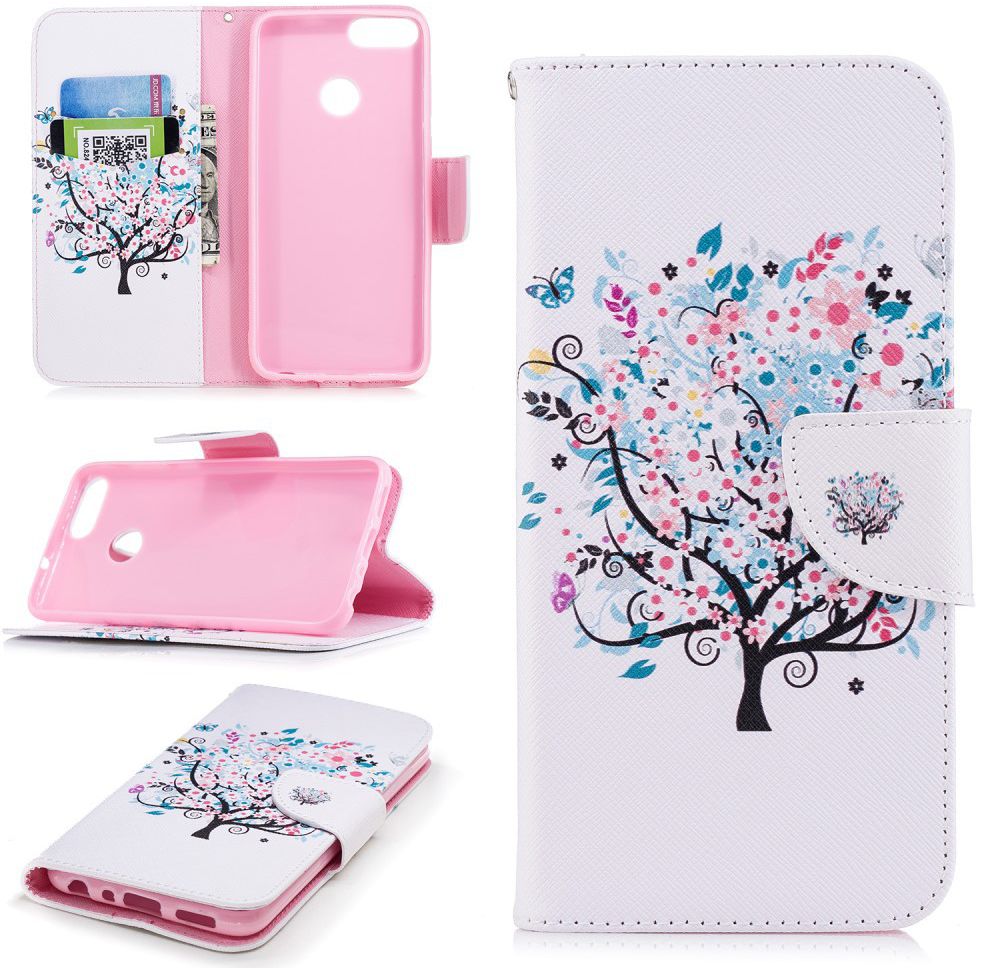 Huawei P Smart Portemonnee Hoesje Tree Print afbeelding 1