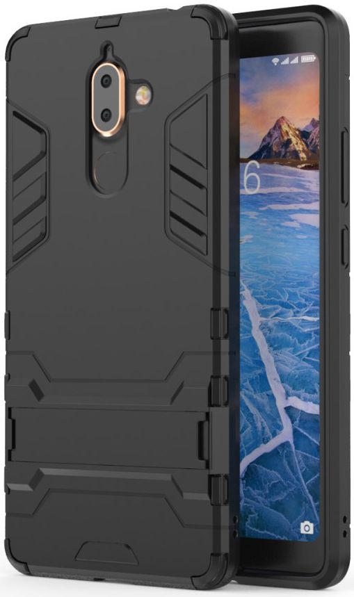 Nokia 7 Plus Hybride Kickstand Cover Zwart afbeelding 3