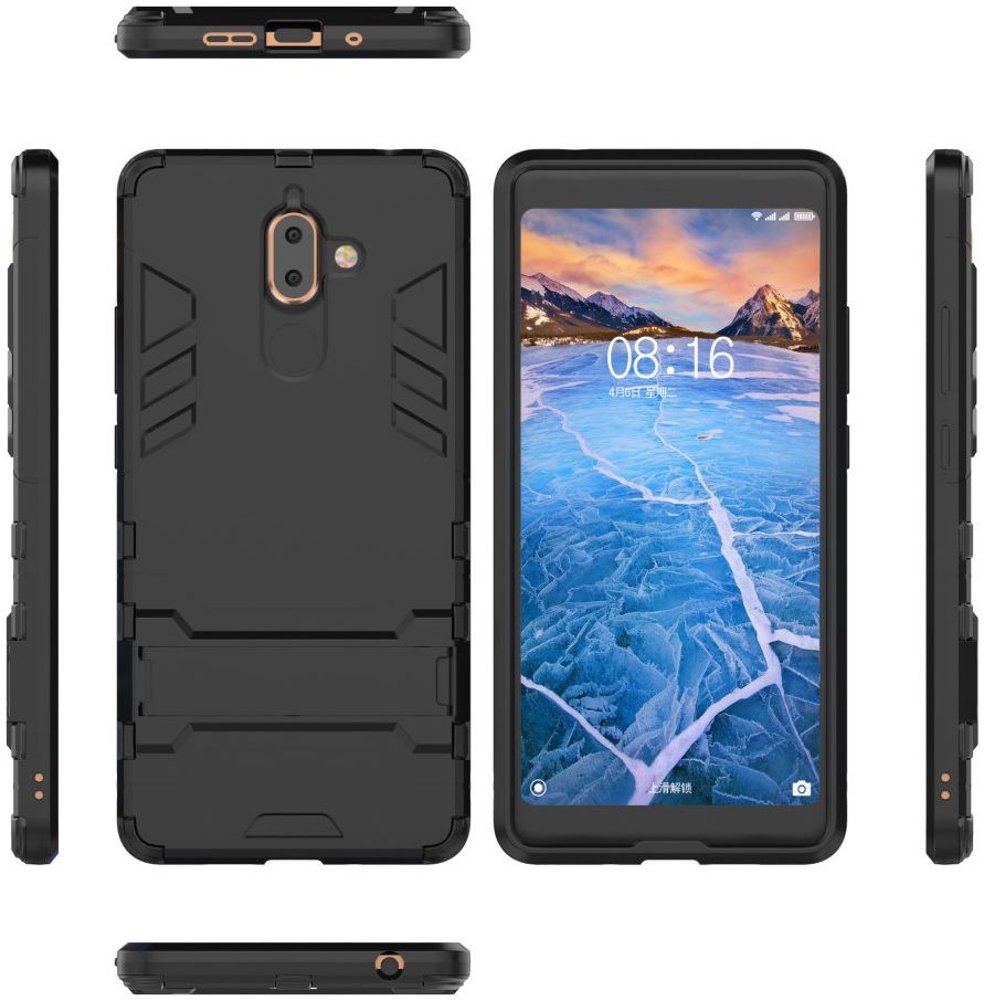Nokia 7 Plus Hybride Kickstand Cover Zwart afbeelding 5