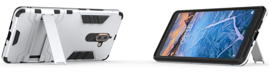 Nokia 7 Plus Hybride Kickstand Cover Zilver afbeelding 5