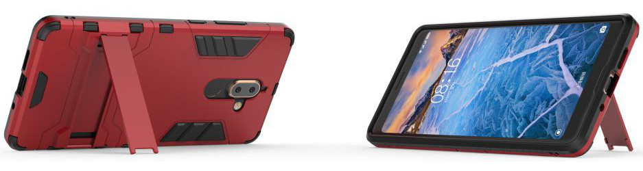Nokia 7 Plus Hybride Kickstand Cover Rood afbeelding 5