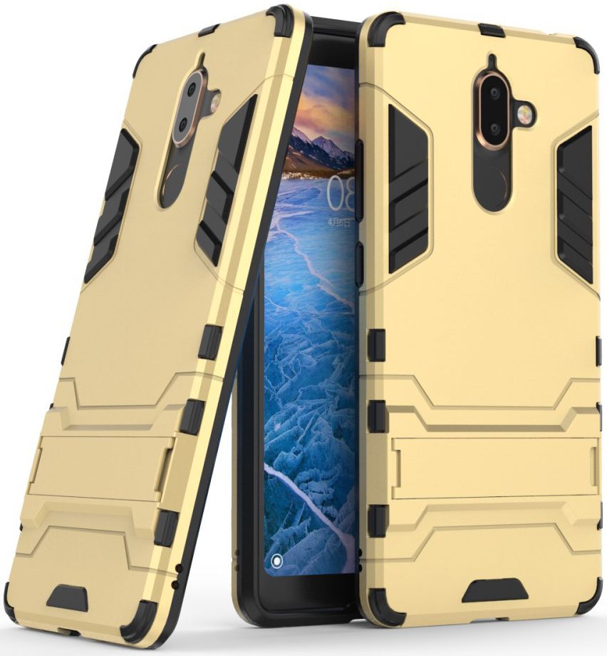 Nokia 7 Plus Hybride Kickstand Cover Goud afbeelding 1
