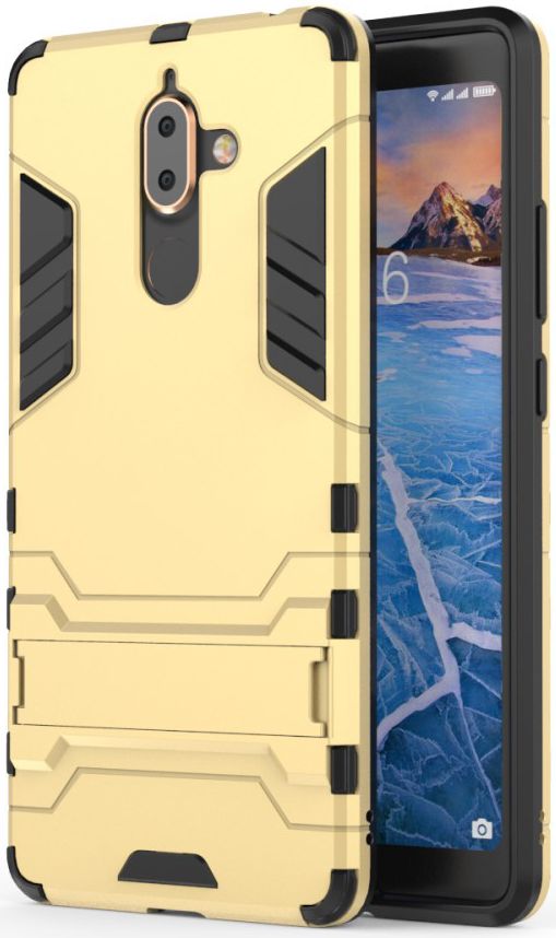 Nokia 7 Plus Hybride Kickstand Cover Goud afbeelding 2