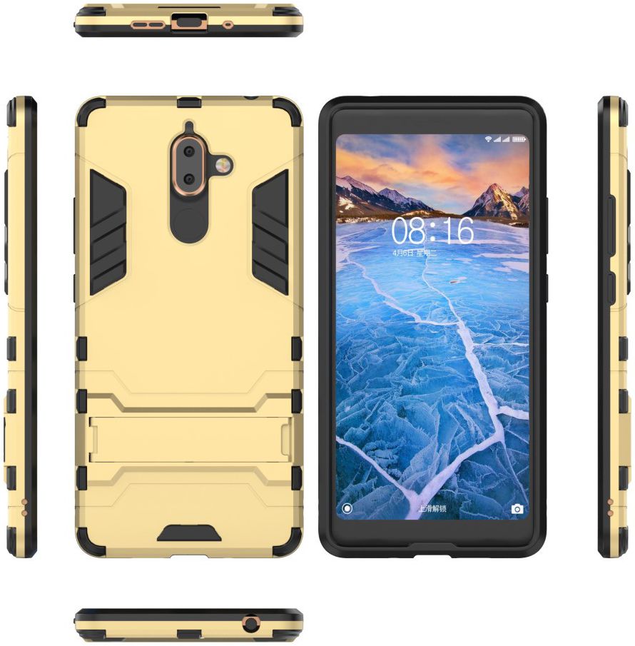 Nokia 7 Plus Hybride Kickstand Cover Goud afbeelding 3