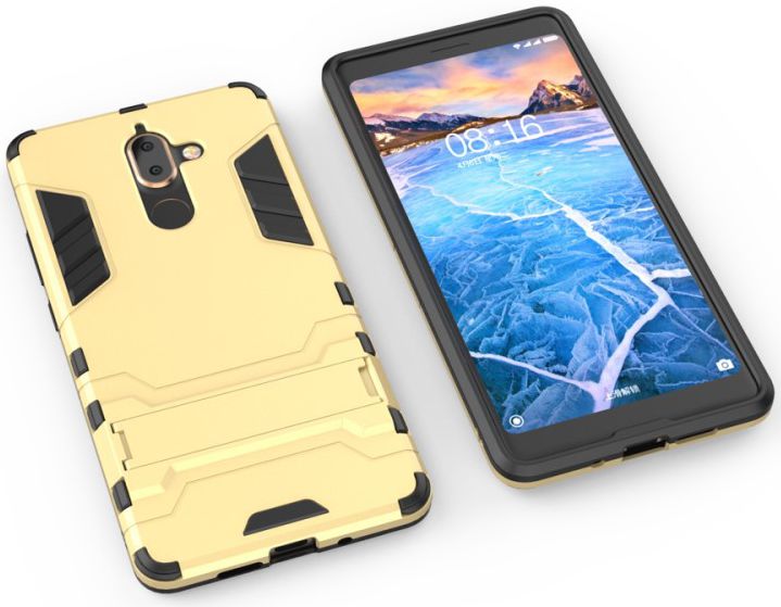 Nokia 7 Plus Hybride Kickstand Cover Goud afbeelding 4