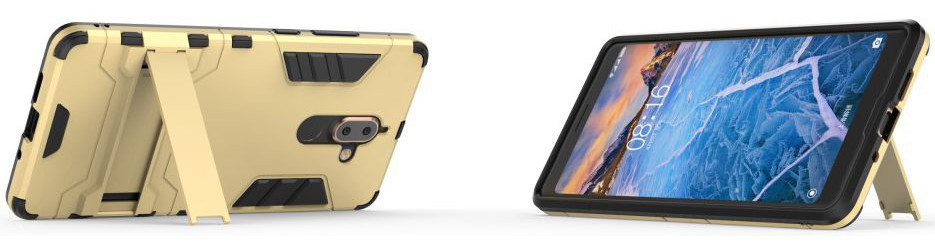 Nokia 7 Plus Hybride Kickstand Cover Goud afbeelding 5