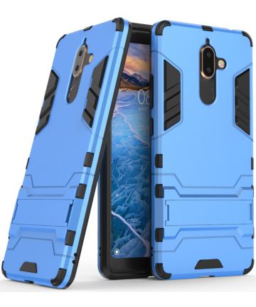 Nokia 7 Plus Hybride Kickstand Cover Blauw Hoesjes