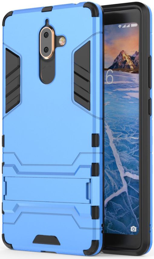 Nokia 7 Plus Hybride Kickstand Cover Blauw afbeelding 2