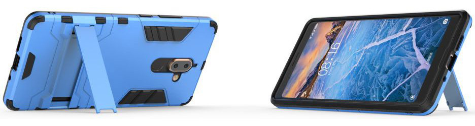 Nokia 7 Plus Hybride Kickstand Cover Blauw afbeelding 5