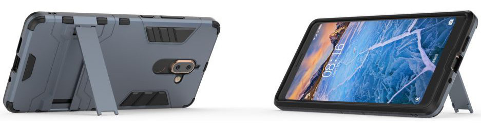 Nokia 7 Plus Hybride Kickstand Cover Donker Blauw afbeelding 5