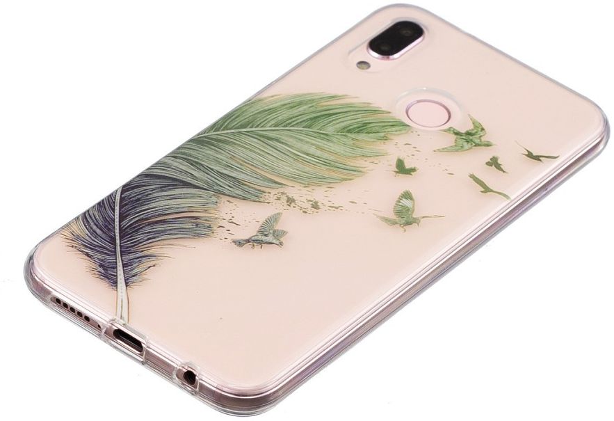 Huawei P20 Lite TPU Backcover met Feathers Print afbeelding 2