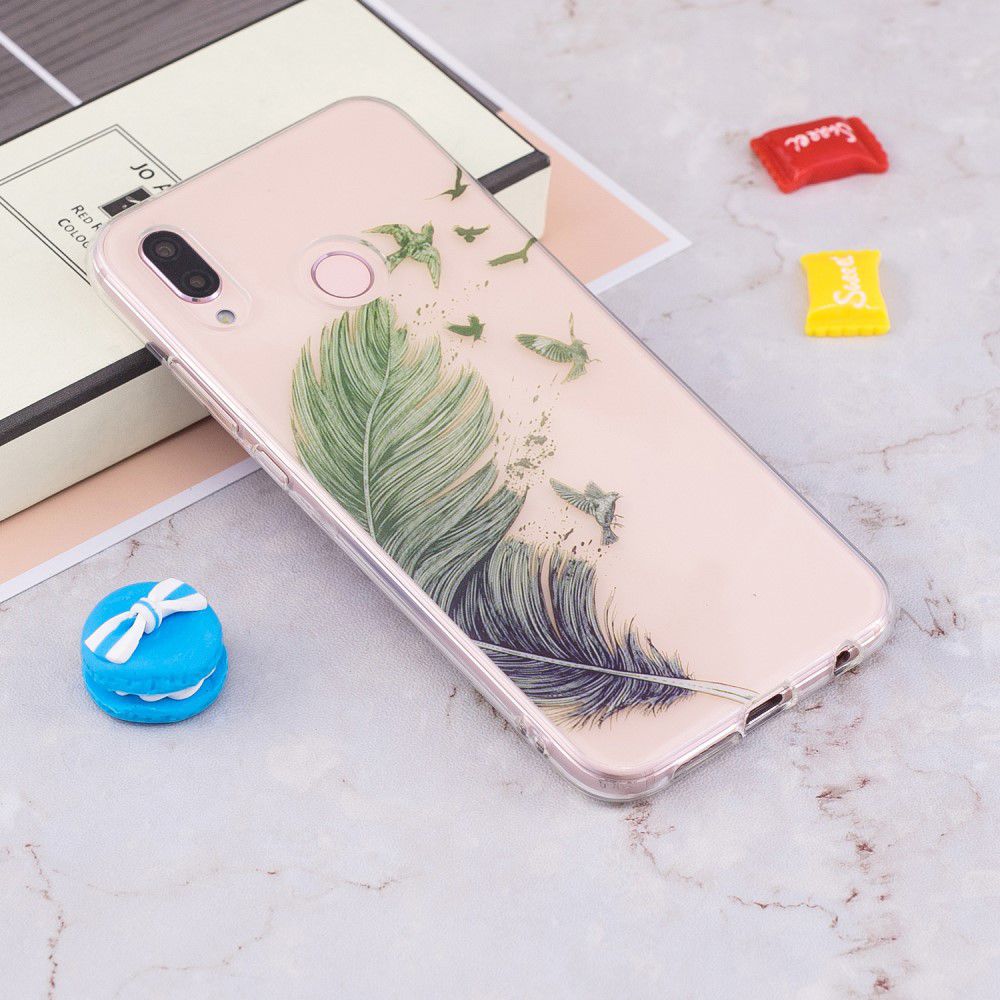 Huawei P20 Lite TPU Backcover met Feathers Print afbeelding 4