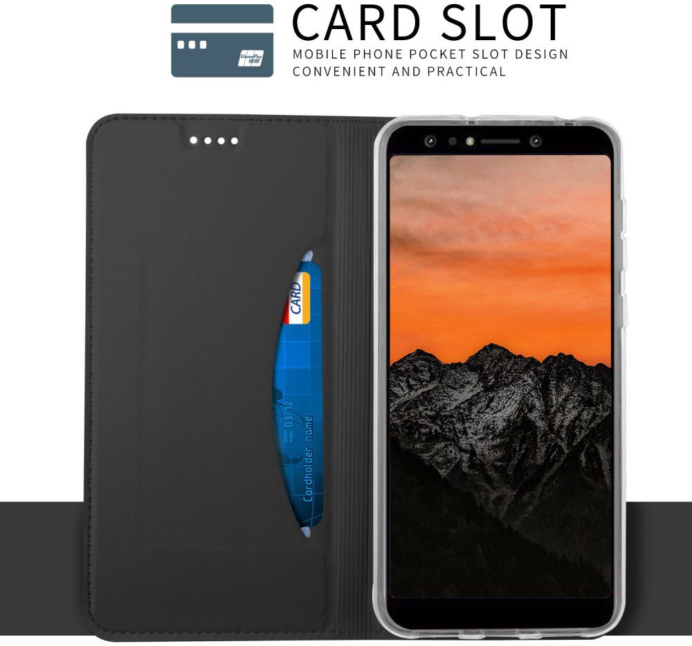 Asus Zenfone 5 Lite Luxe Portemonnee Hoesje Zwart afbeelding 2