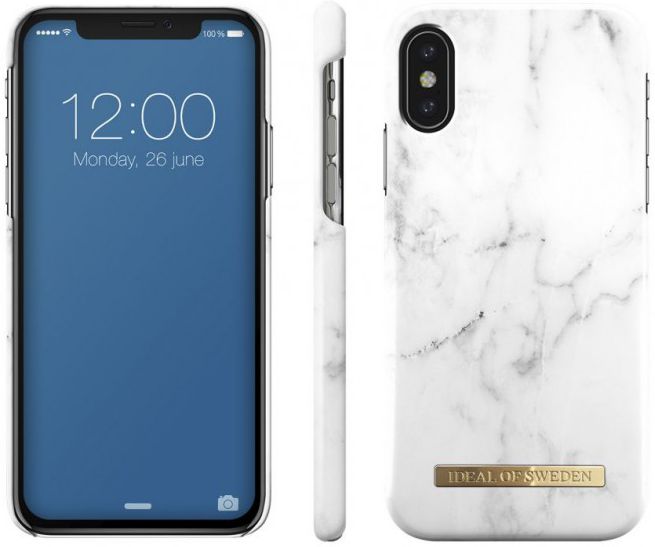 iDeal of Sweden iPhone X Fashion Back Case White Marble afbeelding 2