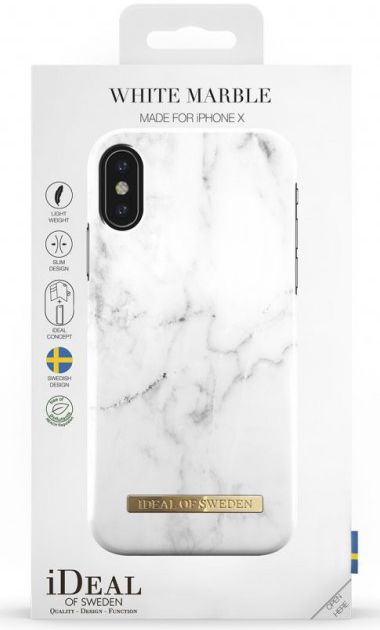 iDeal of Sweden iPhone X Fashion Back Case White Marble afbeelding 4