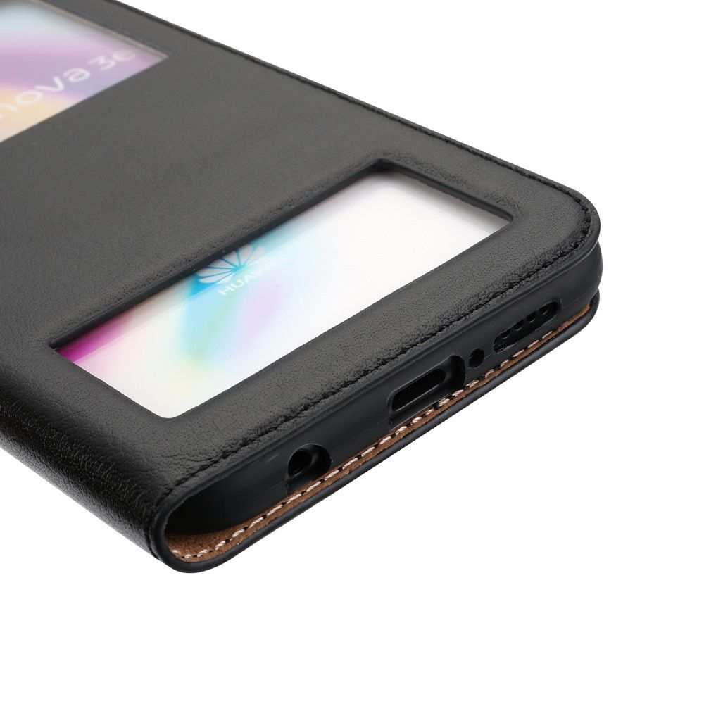 Huawei P20 Lite Dual Window View Case Zwart afbeelding 11