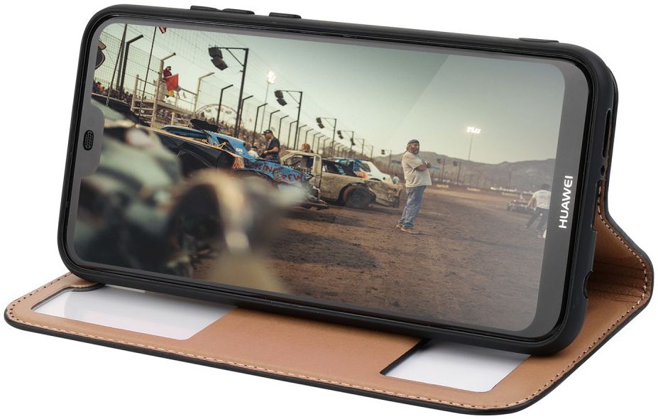 Huawei P20 Lite Dual Window View Case Zwart afbeelding 3