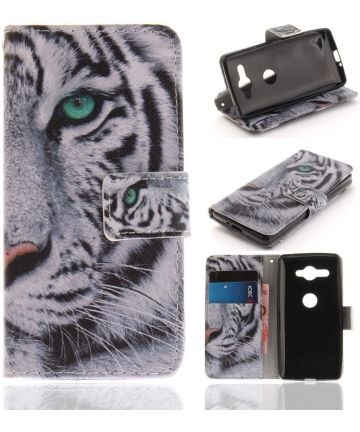 Sony Xperia XZ2 Bookcase Tiger Head Print Hoesjes