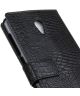 Alcatel 1C Portemonnee Hoesje met Krokodil Textuur Zwart