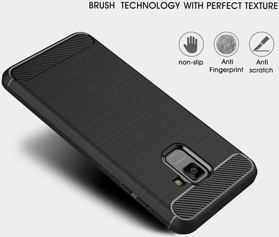 Samsung Galaxy A8 (2018) Geborsteld TPU Hoesje Blauw afbeelding 8