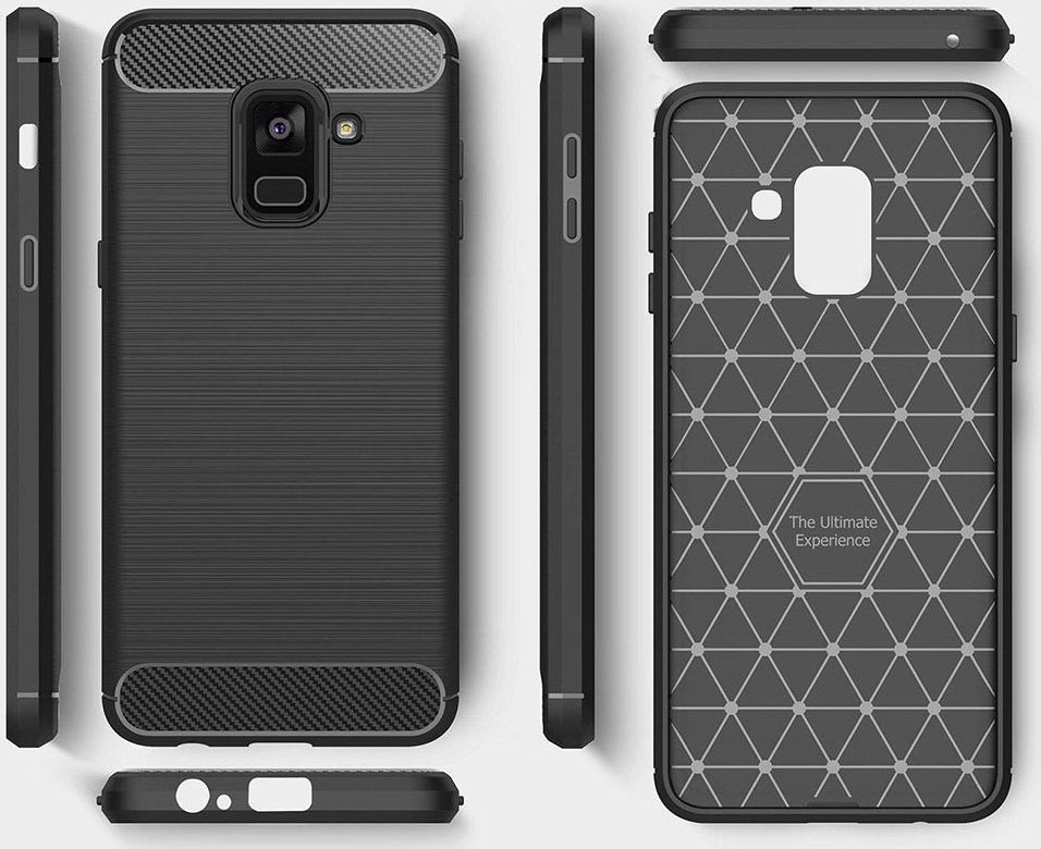 Samsung Galaxy A8 (2018) Geborsteld TPU Hoesje Blauw afbeelding 9