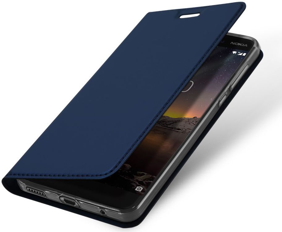 Dux Ducis Nokia 6 (2018) Premium Bookcase Blauw afbeelding 1