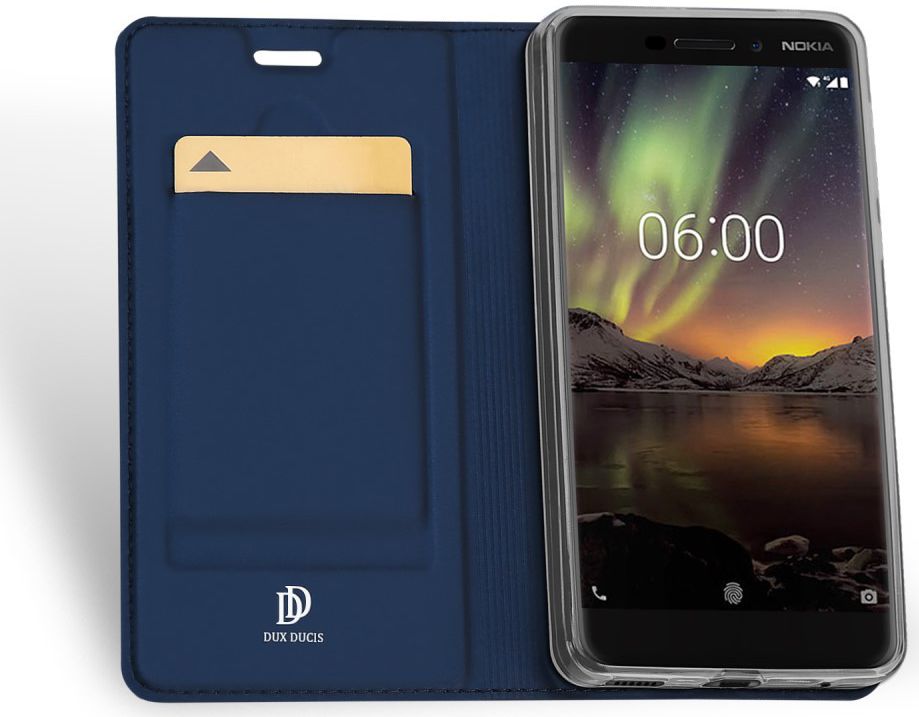Dux Ducis Nokia 6 (2018) Premium Bookcase Blauw afbeelding 2