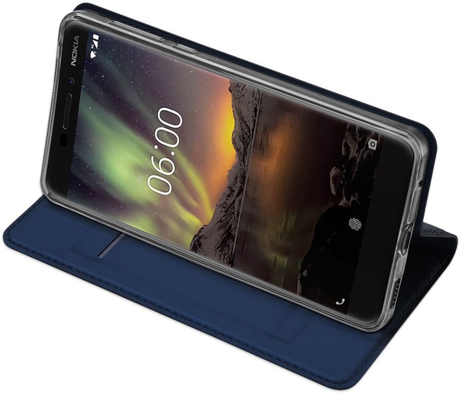 Dux Ducis Nokia 6 (2018) Premium Bookcase Blauw afbeelding 4