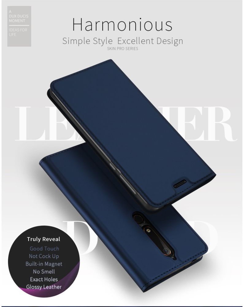 Dux Ducis Nokia 6 (2018) Premium Bookcase Blauw afbeelding 5