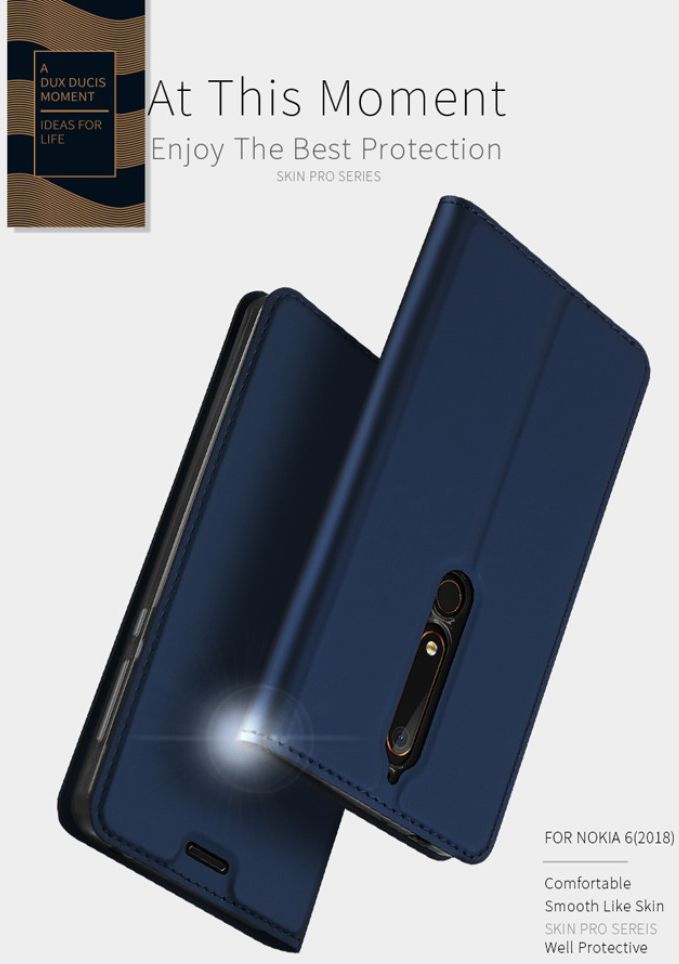 Dux Ducis Nokia 6 (2018) Premium Bookcase Blauw afbeelding 7
