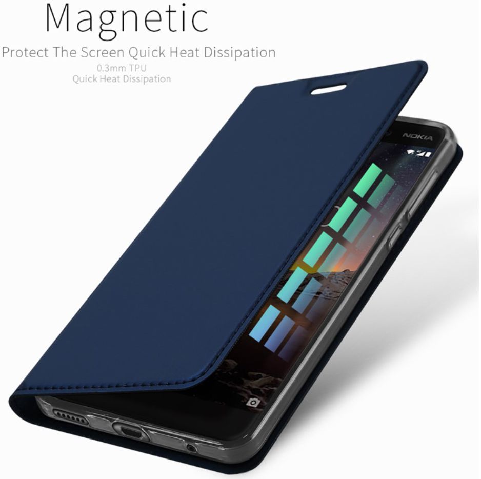 Dux Ducis Nokia 6 (2018) Premium Bookcase Blauw afbeelding 9