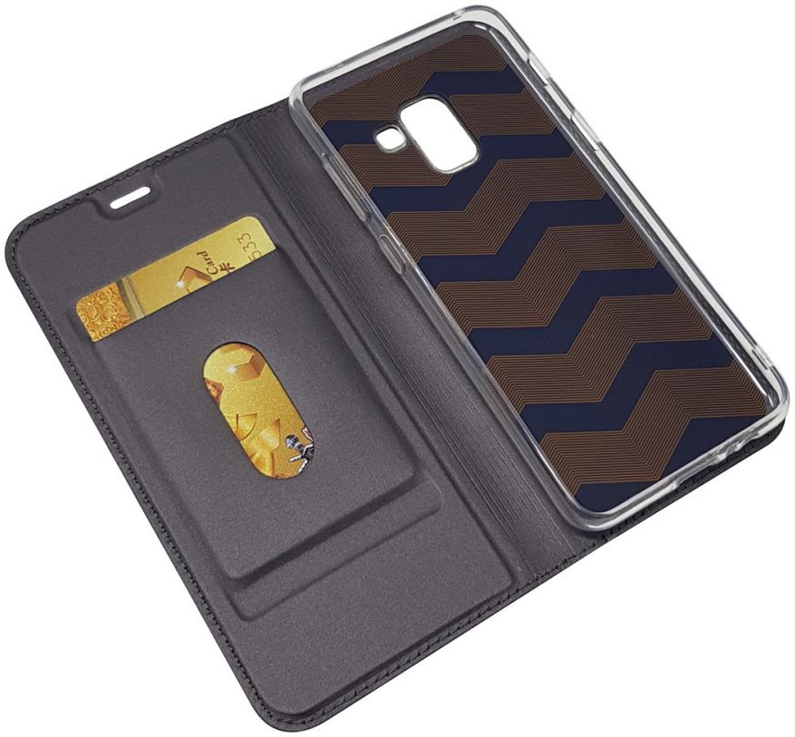 Samsung Galaxy A8 (2018) Portemonnee Hoesje Zwart afbeelding 3