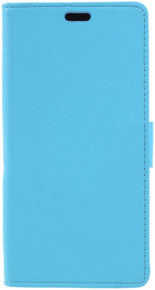 Wiko Lenny 5 Lederen Wallet Stand Hoesje Blauw afbeelding 1