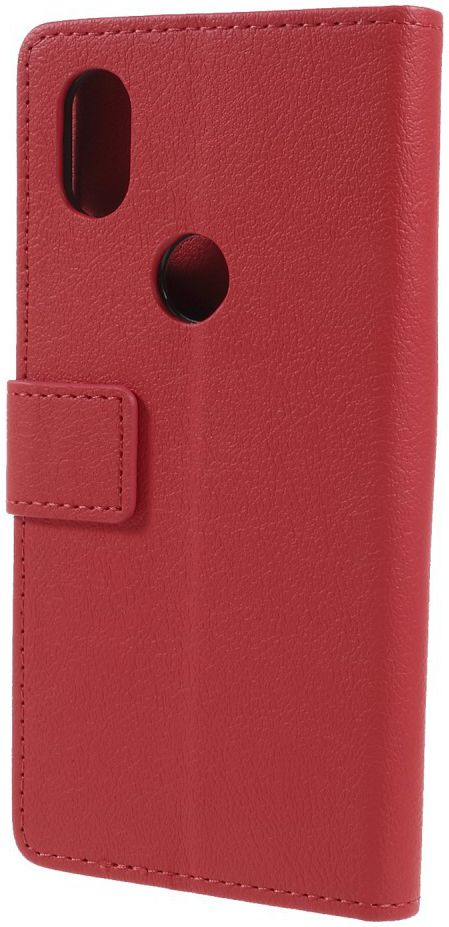Wiko View 2 Lederen Wallet Stand Hoesje Rood afbeelding 6