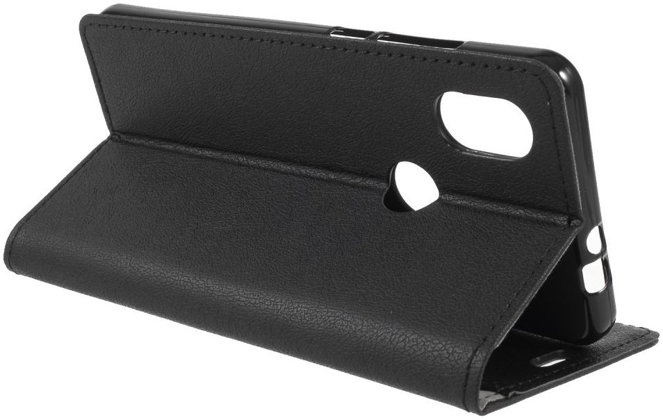 Wiko View 2 Kunstlederen Wallet Stand Hoesje Zwart afbeelding 3