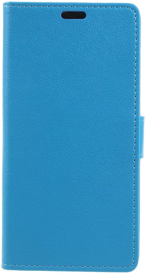 Wiko View 2 Lederen Wallet Stand Hoesje Blauw afbeelding 1