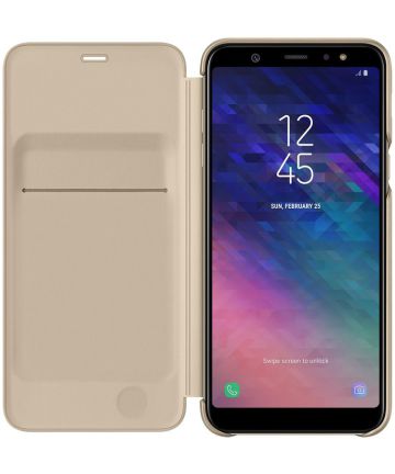 Samsung Galaxy A6 Plus Wallet Cover Goud Hoesjes